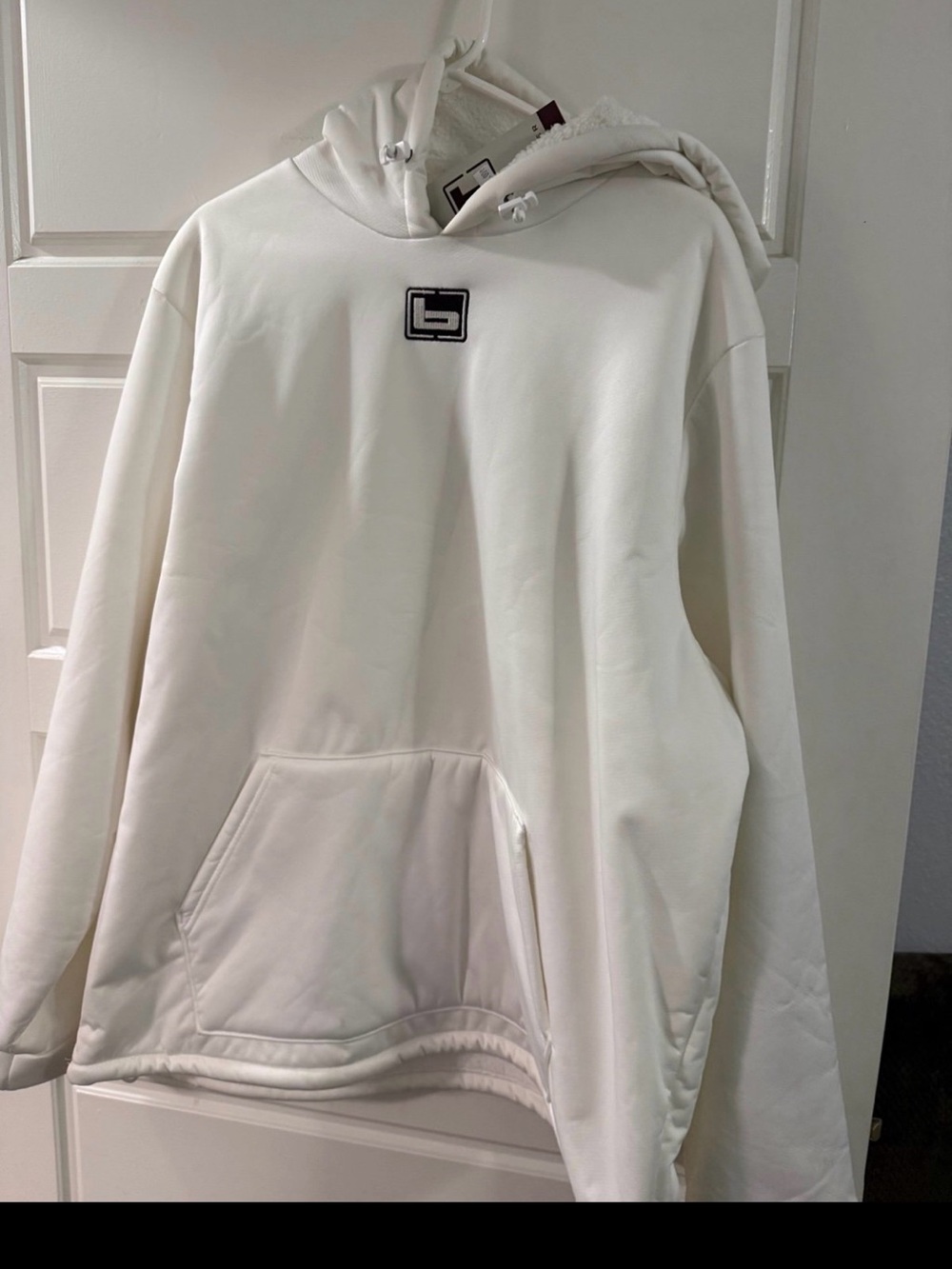 Banded Atchafalaya Men's White Hooded Sweatshirt